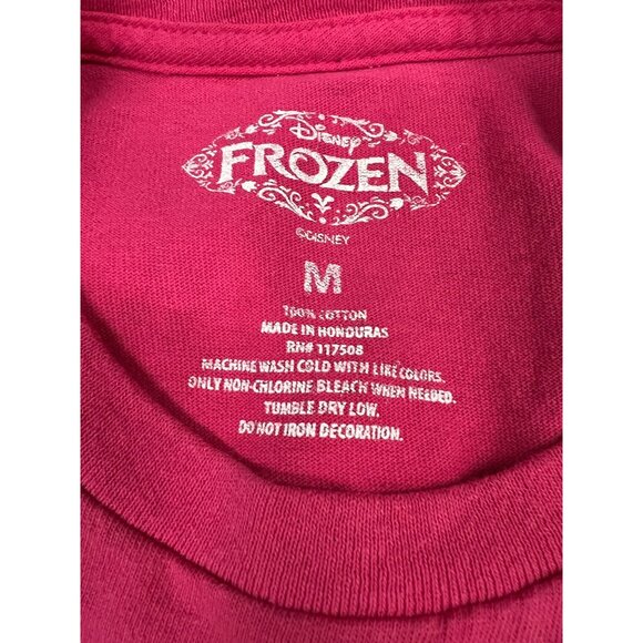 Disney Frozen Queen Of Snow & Ice Pink Graphic T-Shirt M 100% Cotton Short Sleev - Picture 4 of 4